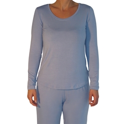 DAM Pyjamasöverdel med lång ärm - ljusblå M