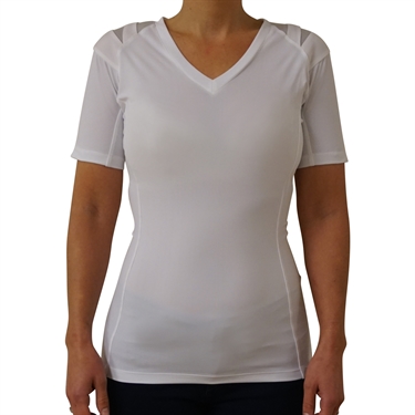 Dam Hållnings T-shirt med ärm - vit L