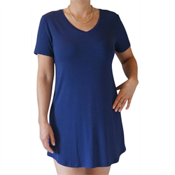 DAM Nattlinne kort ärm mörkblå str XXL
