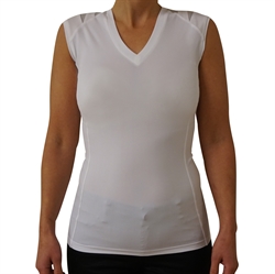 Dam Hållnings T-shirt utan ärm - vit str. XXS - 3XL+