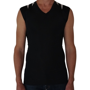 Herr  Hållnings T-shirt utan ärm - svart str. XS - 3XL+