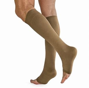 Knästrumpa för Dam och Herr med normal kompression 70 den och öppen tå - flera färger från SOLIDEA