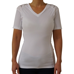 Dam Hållnings T-shirt med ärm - vit M+