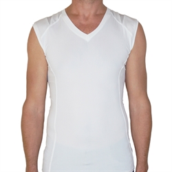 Herr  Hållnings T-shirt utan ärm - vit str. XS - 3XL+