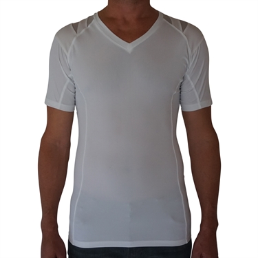 Herr  Hållnings T-shirt med ärm - vit str. XS - 3XL+