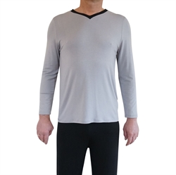 Herr Pyjamasöverdel med lång ärm grå str. 3XL